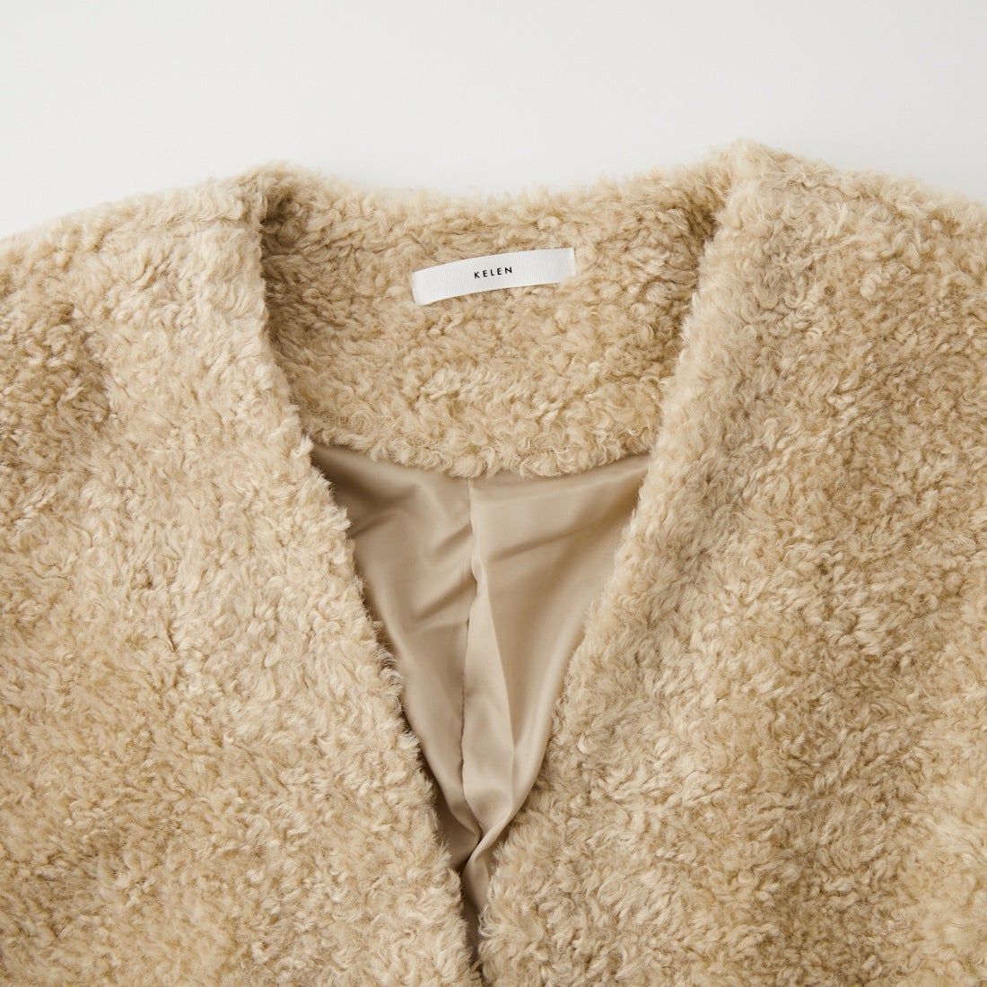 Kelen [ケレン] エコファーVネックベスト PAULINE [LKL24FBL2164] OFFBEIGE
