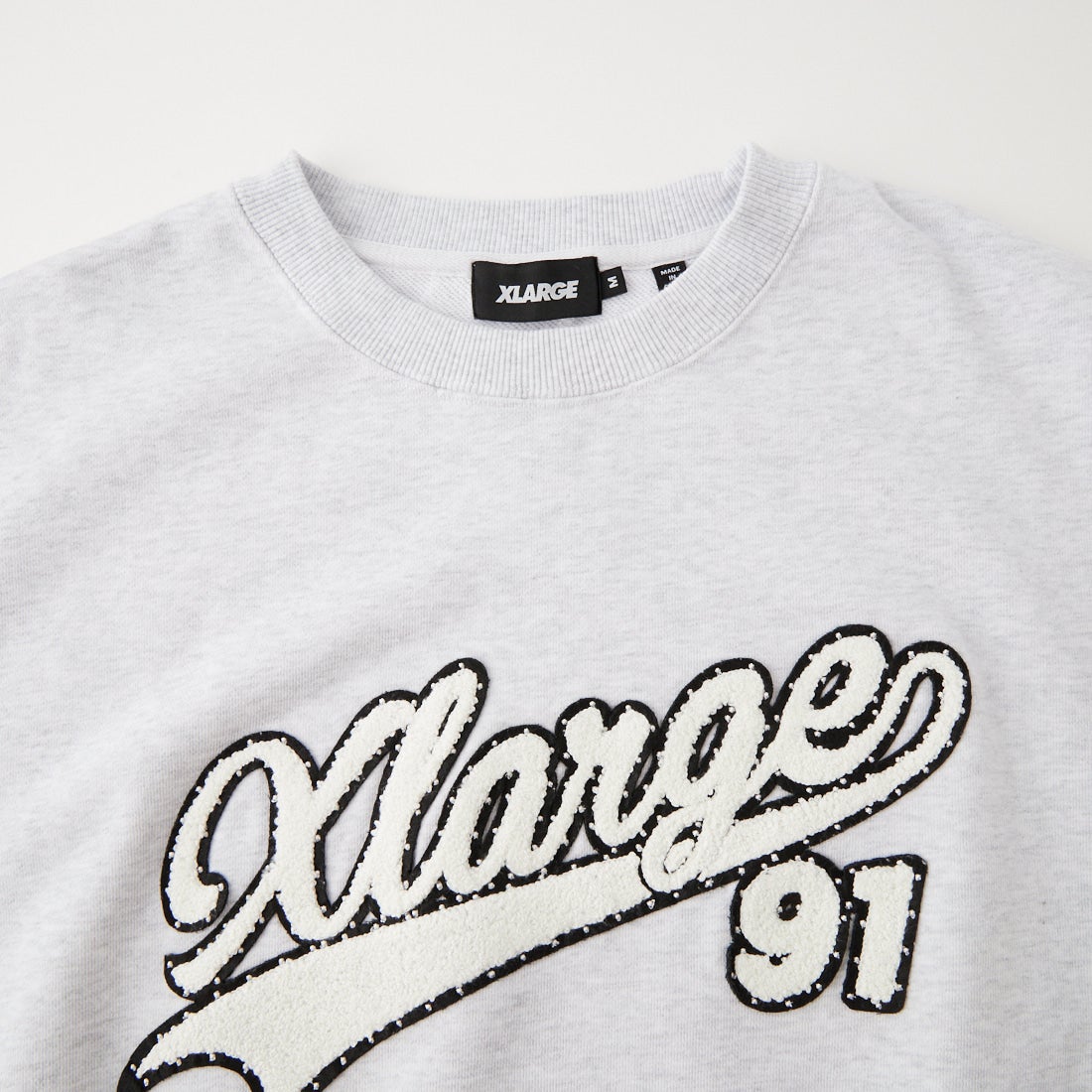 XLARGE [エクストララージ] ベースボール クルーネック スウェットシャツ [101263012006] ASH