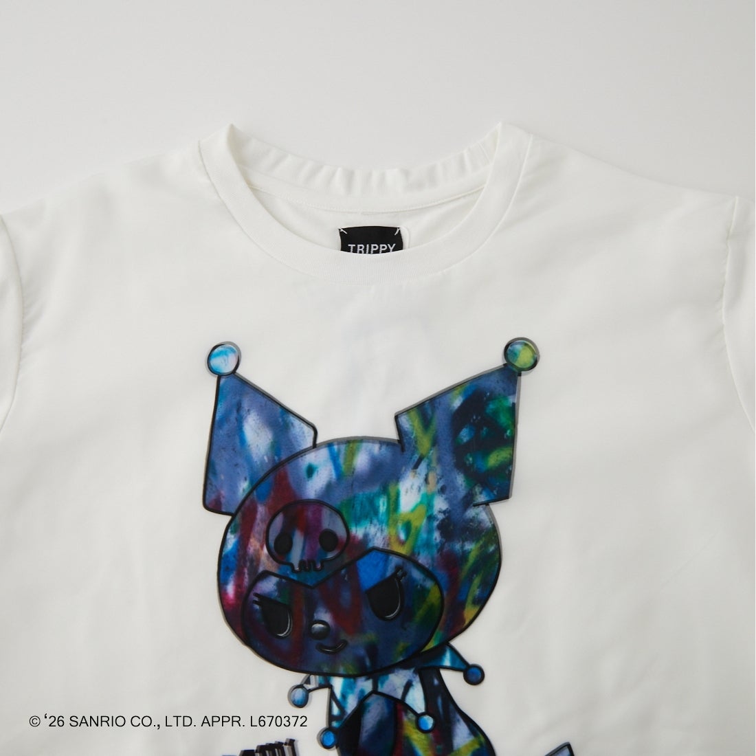 TRIPPY MIKIO ART [トリッピーミキオアート] KUROMI スプレーアートTシャツ [TR-152] WHITE