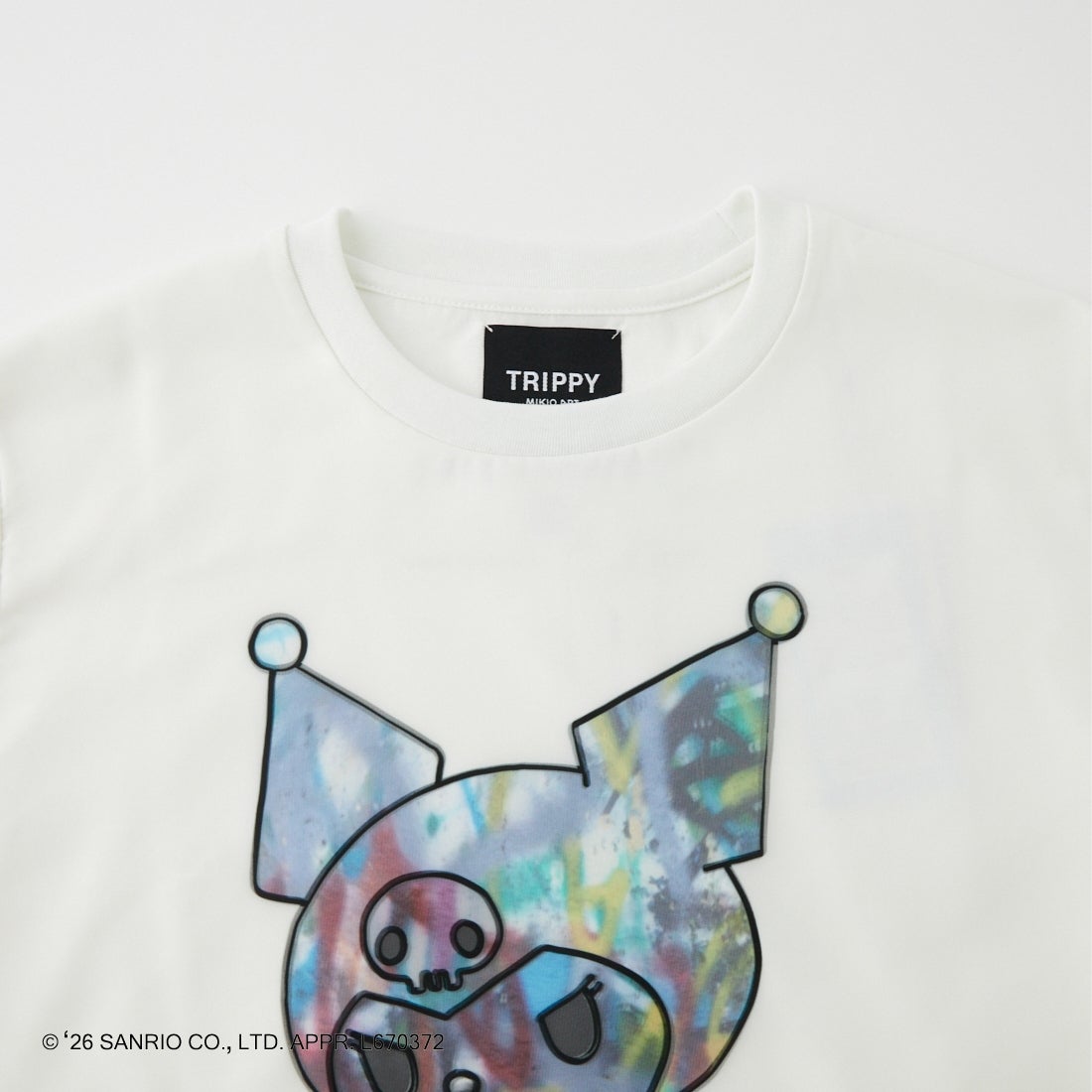 TRIPPY MIKIO ART [トリッピーミキオアート] KUROMI スプレーアートTシャツ [TR-157] WHITE