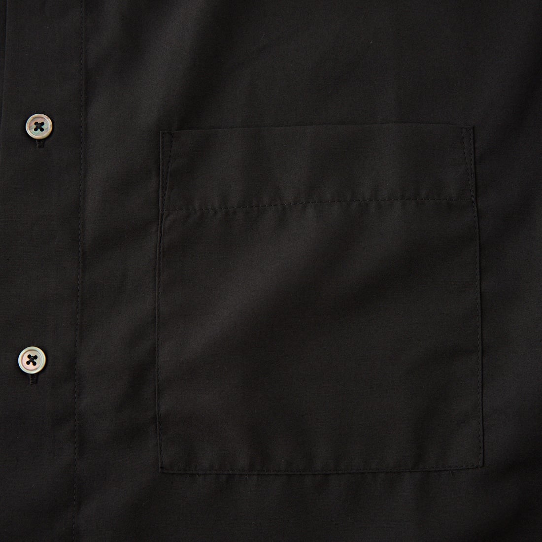 SLICK [スリック] コットンライクブロード バンドカラーリラックスシャツ [5121070] 700 BLACK
