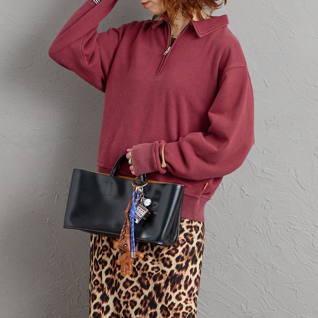 BURGUNDY&&モデル身長：158cm 着用サイズ：F&&