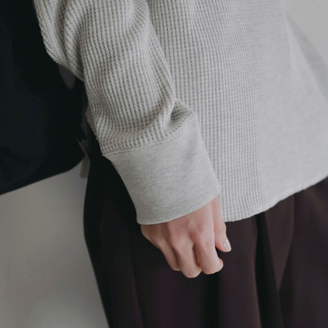 anuke [アンヌーク] ワッフルルーズヘンリーネックトップス [62620605] OML