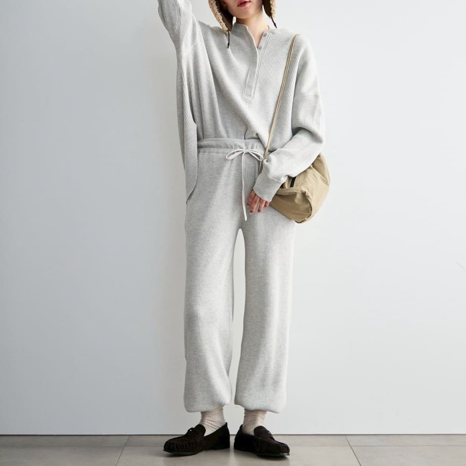 anuke [アンヌーク] ワッフルルーズヘンリーネックトップス [62620605] OML