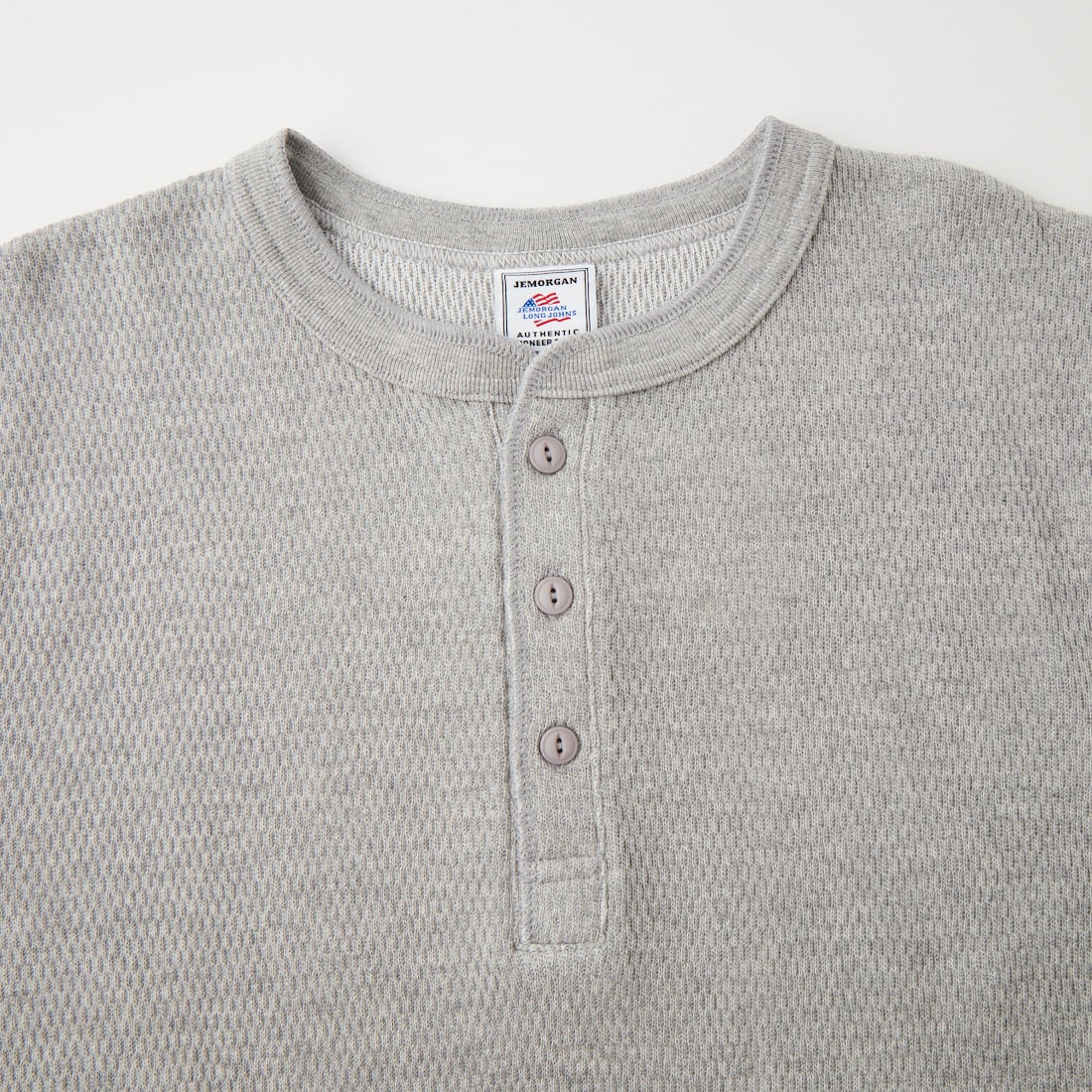 JE MORGAN [ジェイイーモーガン] サーマルヘンリーネックTシャツ [JG137-52S] 14 GRAY/WH