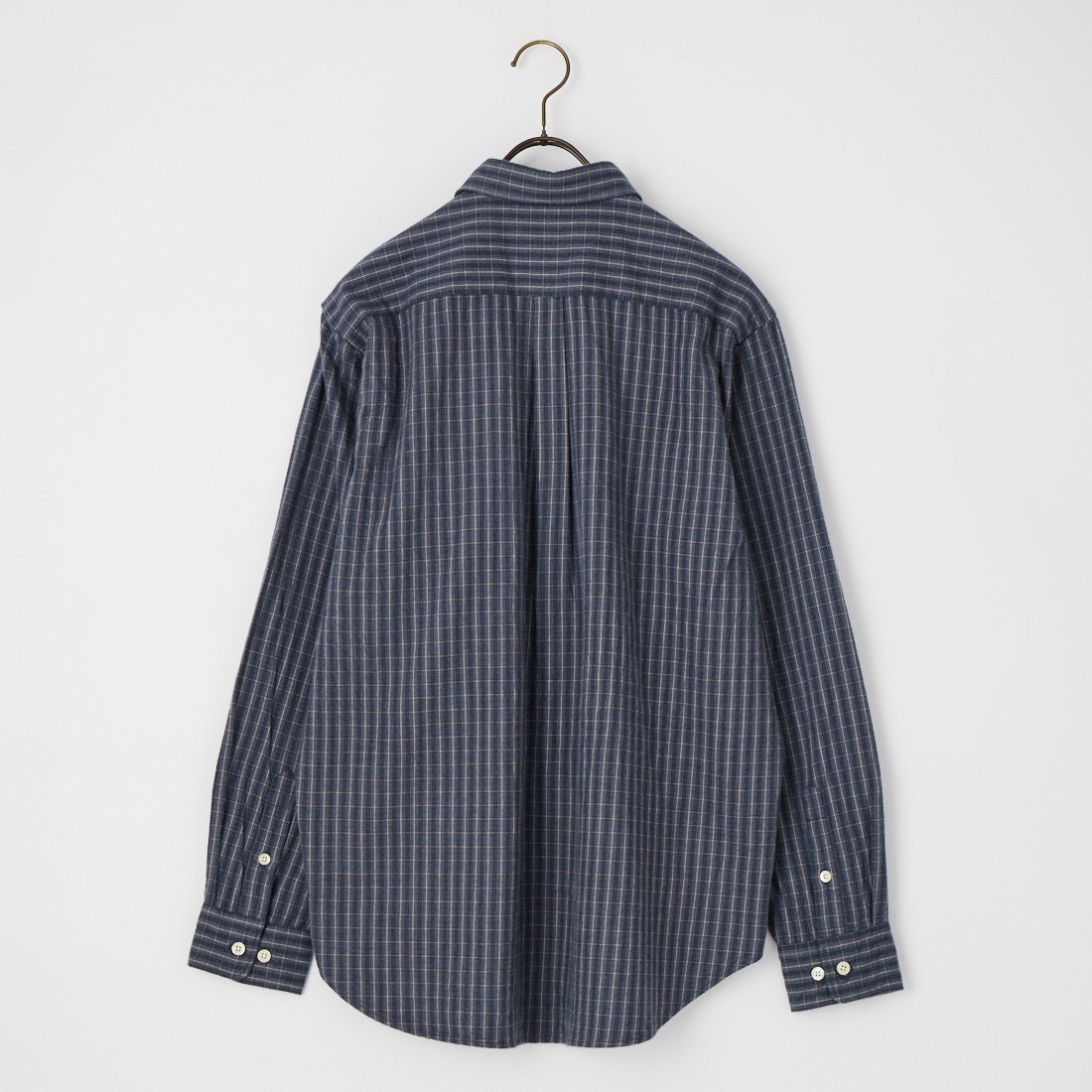 MANUAL ALPHABET [マニュアルアルファベット] ブラッシュドツイルチェック レギュラーカラーシャツ [MA-S-855] NVY/GRY
