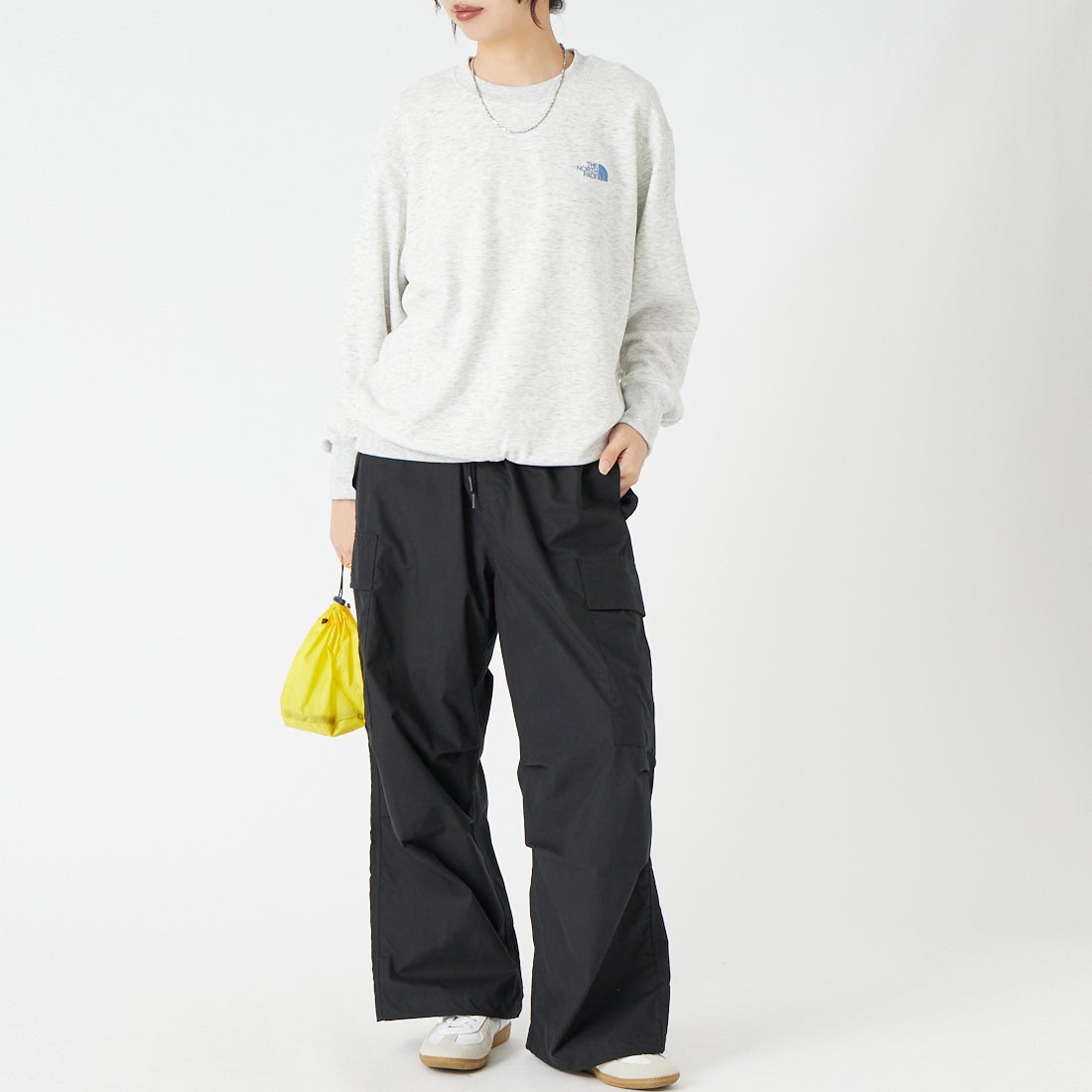 THE NORTH FACE [ザ ノースフェイス] 66グラフィックスウェットクルー [NT62685] WX &&モデル身長：162cm 着用サイズ：S&&