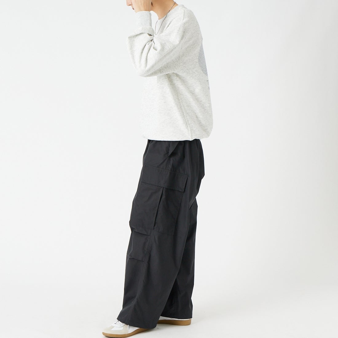 THE NORTH FACE [ザ ノースフェイス] 66グラフィックスウェットクルー [NT62685] WX &&モデル身長：162cm 着用サイズ：S&&