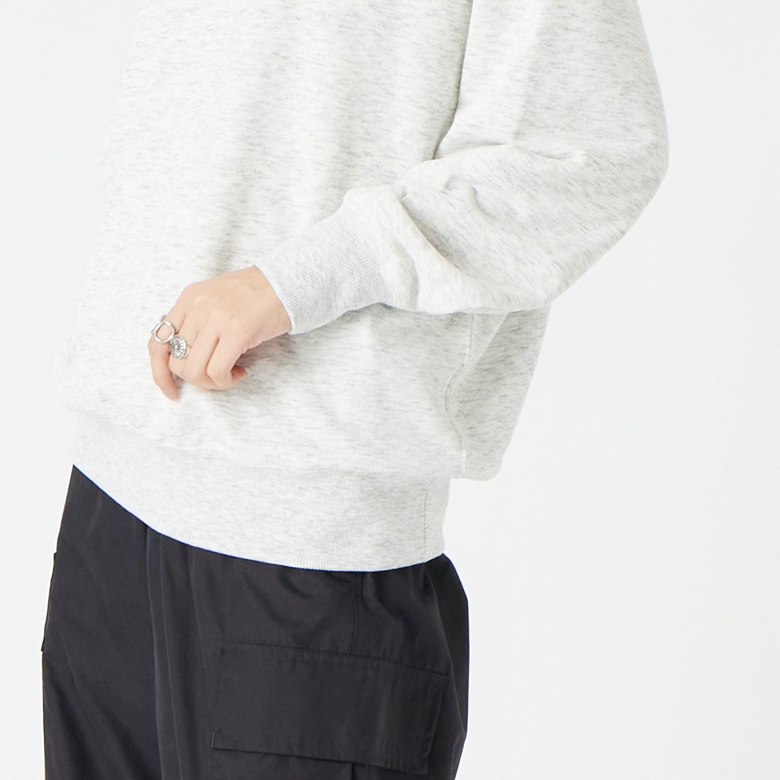 THE NORTH FACE [ザ ノースフェイス] 66グラフィックスウェットクルー [NT62685] WX &&モデル身長：162cm 着用サイズ：S&&