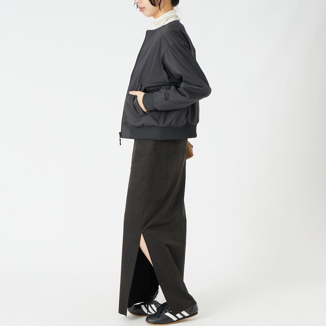 THE NORTH FACE [ザ ノースフェイス] リバーシブルテックエアー ラウンドネックジャケット [NTW62580] K &&モデル身長：162cm 着用サイズ：M&&