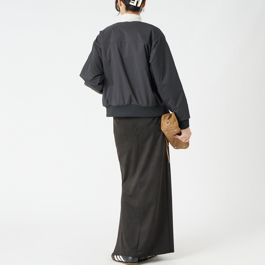THE NORTH FACE [ザ ノースフェイス] リバーシブルテックエアー ラウンドネックジャケット [NTW62580] K &&モデル身長：162cm 着用サイズ：M&&