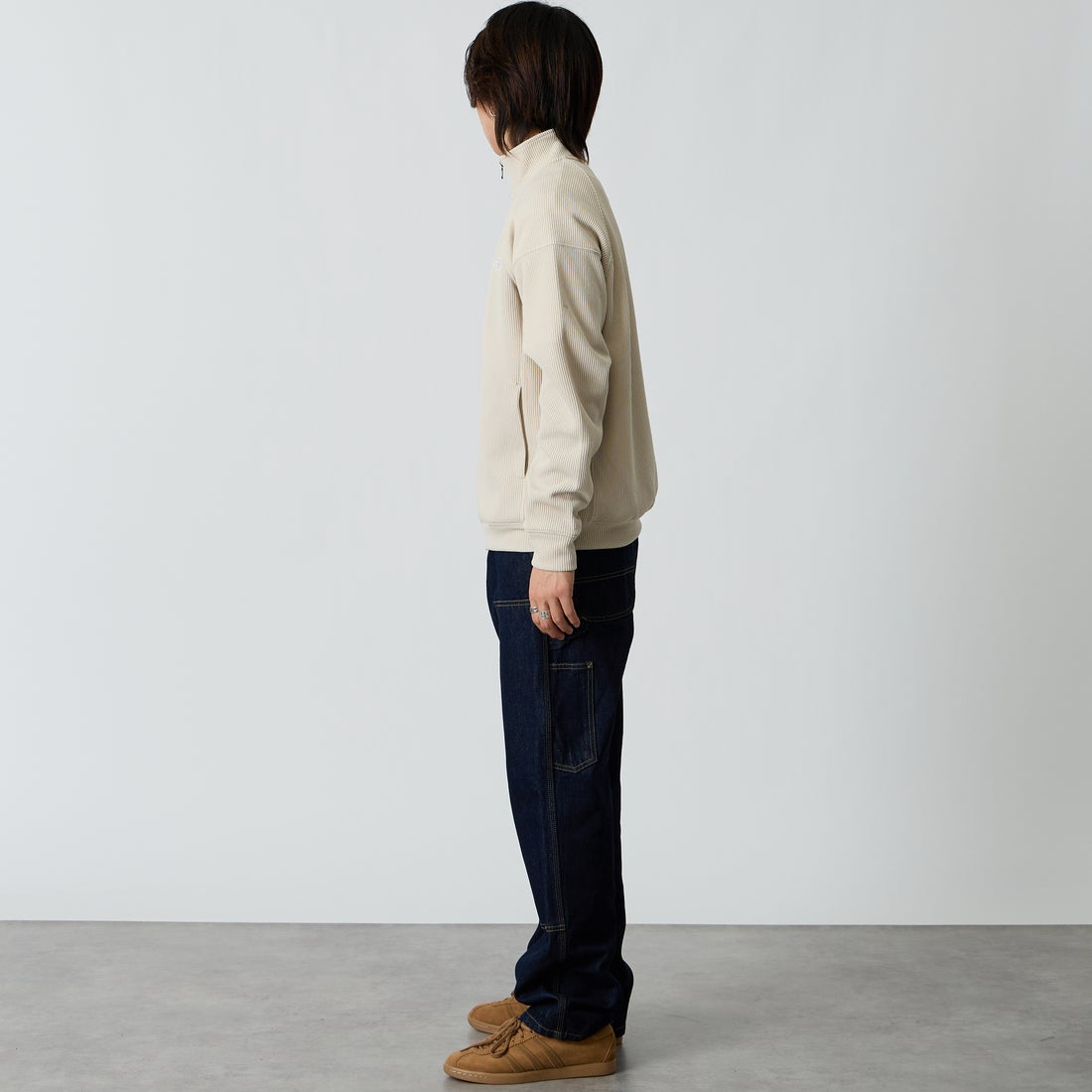 THE NORTH FACE [ザ ノースフェイス] クオーターニットフルジップジャケット [NT62633] FI &&モデル身長：177cm 着用サイズ：M&&