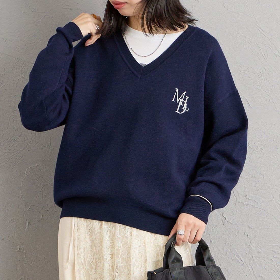 NAVY&&モデル身長：160cm 着用サイズ：F&&