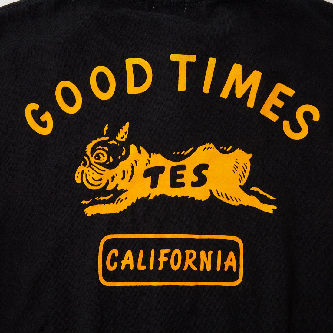 The Endless Summer [エンドレスサマー] GOOD TIME フロッキープリントロングスリーブTシャツ [1280-26774312] 01 BLACK
