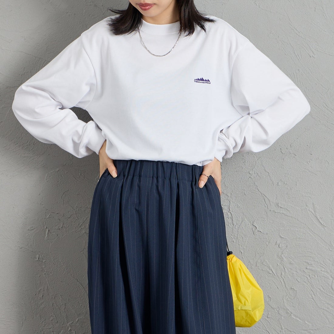01 WHITE&&モデル身長：162cm 着用サイズ：S&&