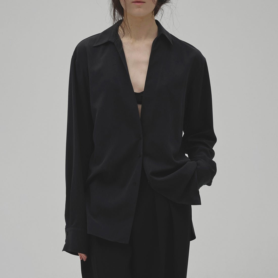 TODAYFUL [トゥデイフル] シルキースキッパーシャツ [12620403] BLK