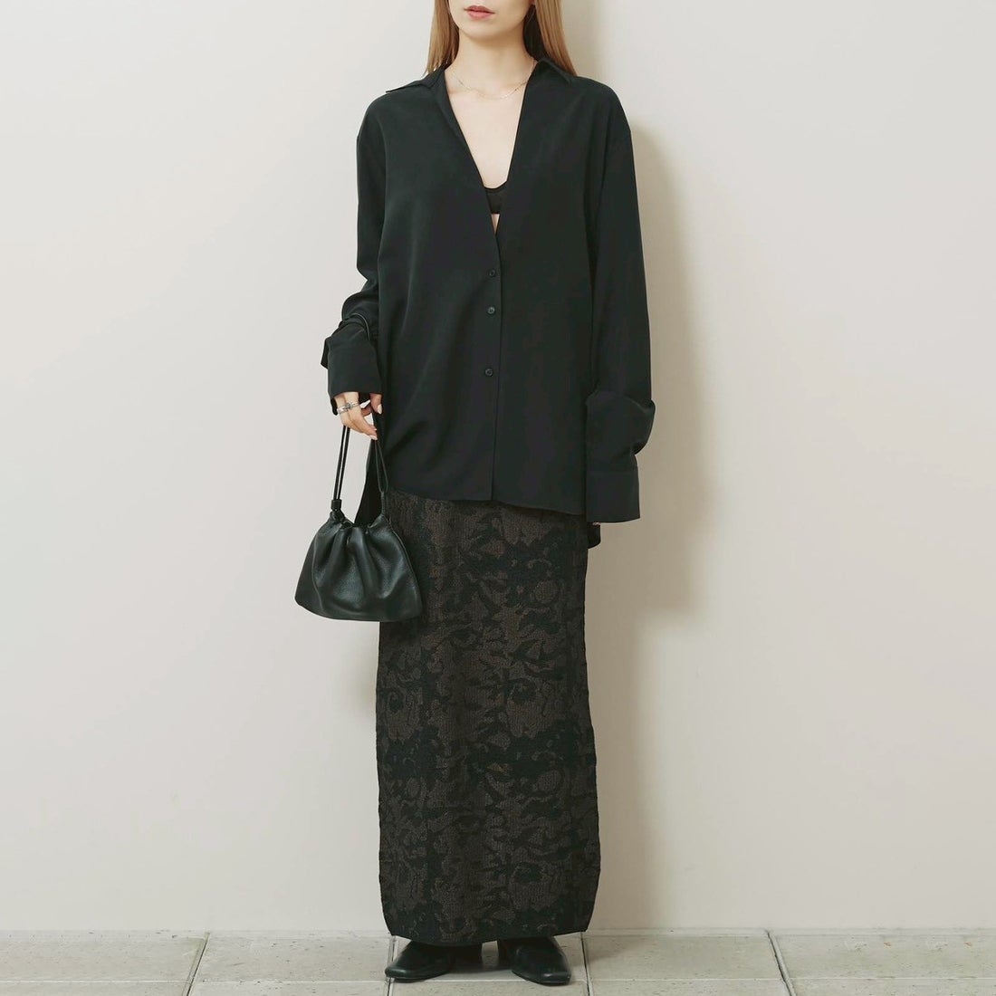 TODAYFUL [トゥデイフル] シルキースキッパーシャツ [12620403] BLK