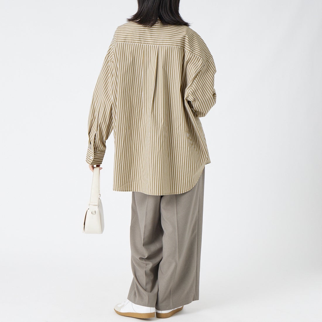 Jeans Factory Clothes [ジーンズファクトリークローズ] メンズライクビッグシャツ [IN14-SH-6]ﾍﾞｰｼﾞｭST &&モデル身長：162cm 着用サイズ：F&&