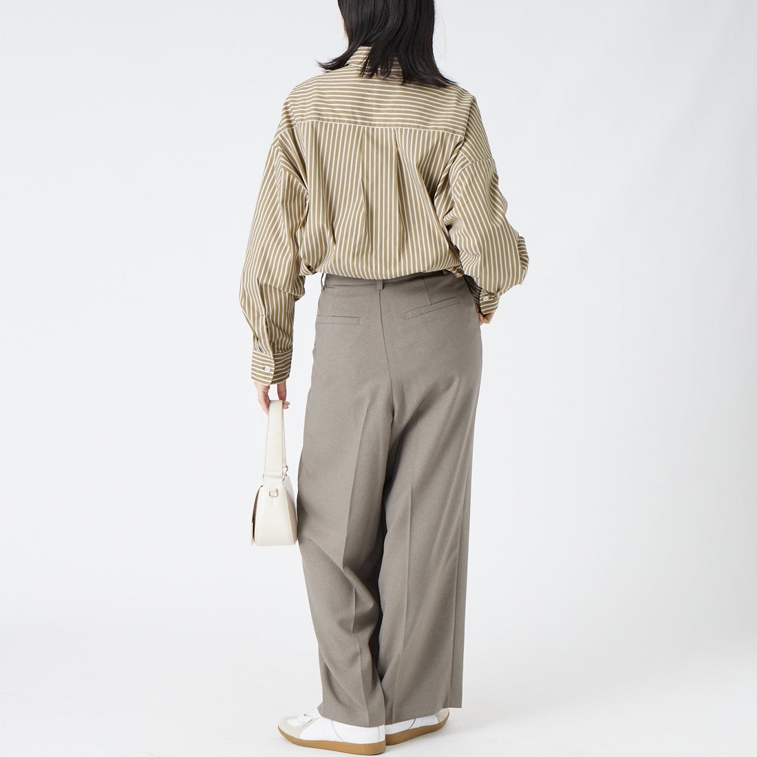 Jeans Factory Clothes [ジーンズファクトリークローズ] メンズライクビッグシャツ [IN14-SH-6]ﾍﾞｰｼﾞｭST &&モデル身長：162cm 着用サイズ：F&&