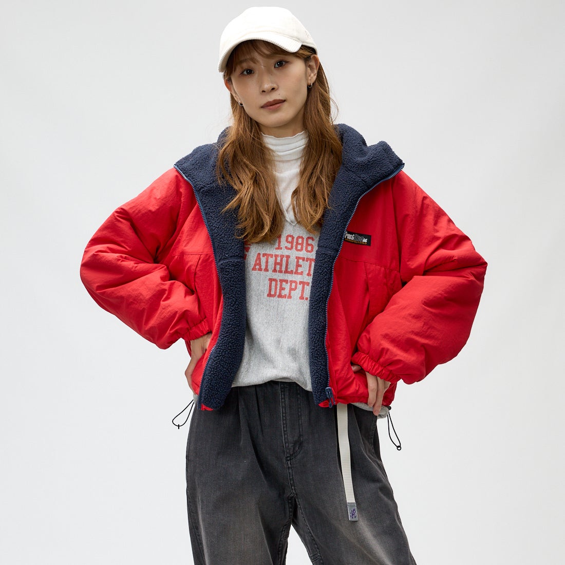 RED&&モデル身長：167cm 着用サイズ：M&&