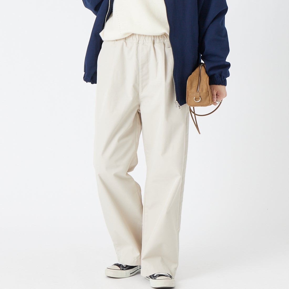 Jeans Factory Clothes [ジーンズファクトリークローズ] タックイージーチノパンツ [IN35-PT-6] ｷﾅﾘ &&モデル身長：162cm 着用サイズ：34&&