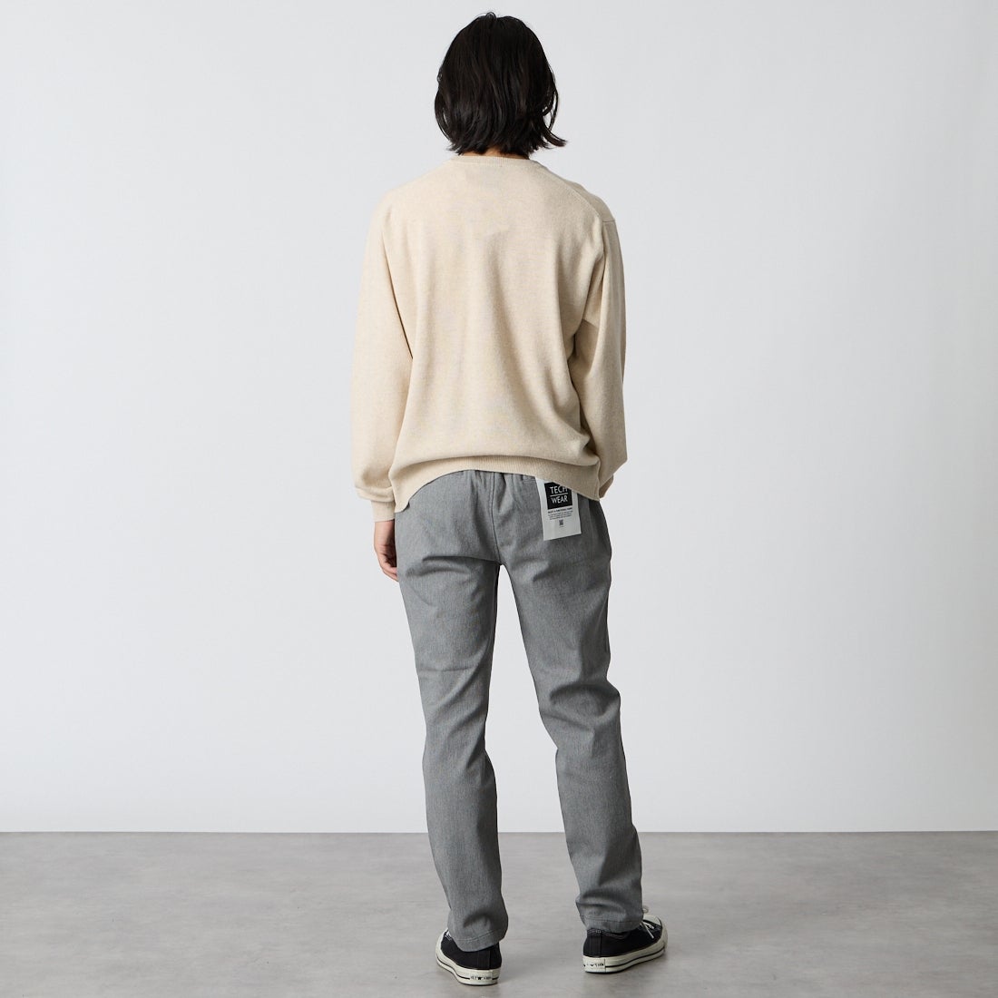 Jeans Factory Clothes [ジーンズファクトリークローズ] ソフトサーモコードストレッチ 1Pイージートラウザー [JFC-264-054] 64 GRY &&モデル身長：175cm 着用サイズ：M&&