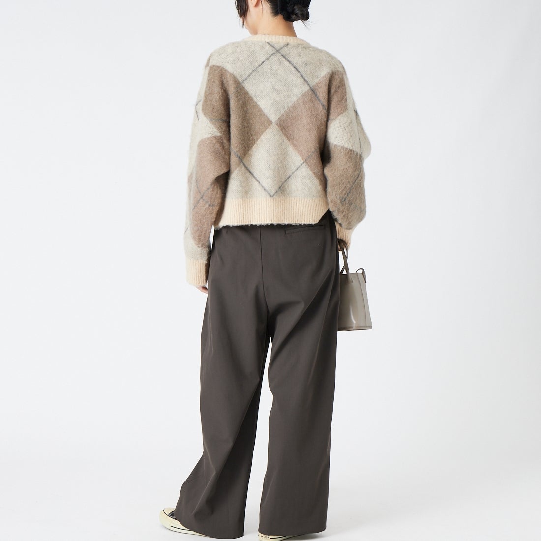 Jeans Factory Clothes [ジーンズファクトリークローズ] マルーデコットンチノクロス タックワイドパンツ [LWJF-01] 10 CHA &&モデル身長：162cm 着用サイズ：36&&