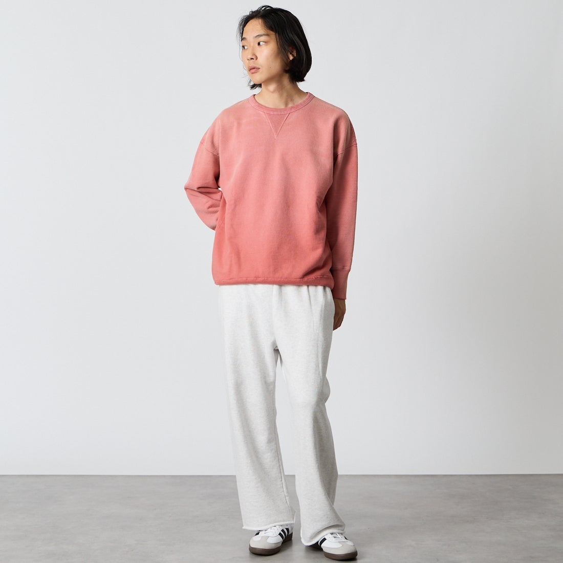 BOW WOW [バウワウ] ボートクラブ スウェットパンツ [BWU-BCSP] M.GRAY &&モデル身長：175cm 着用サイズ：M&&