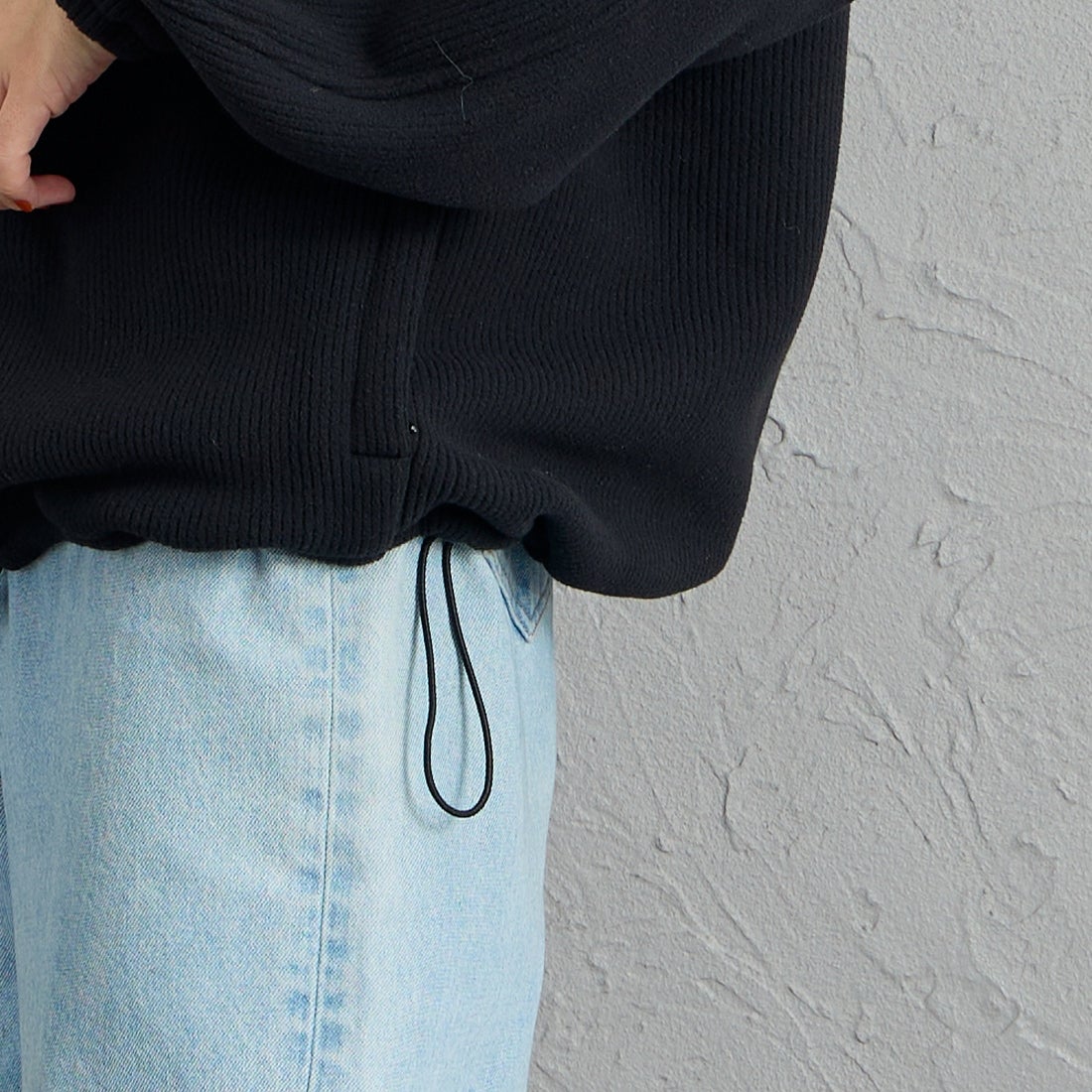 FRED PERRY [フレッドペリー] 別注 コード フリースジャケット [FPM-26A-005JF] BLACK/DARK &&モデル身長：160cm 着用サイズ：S&&