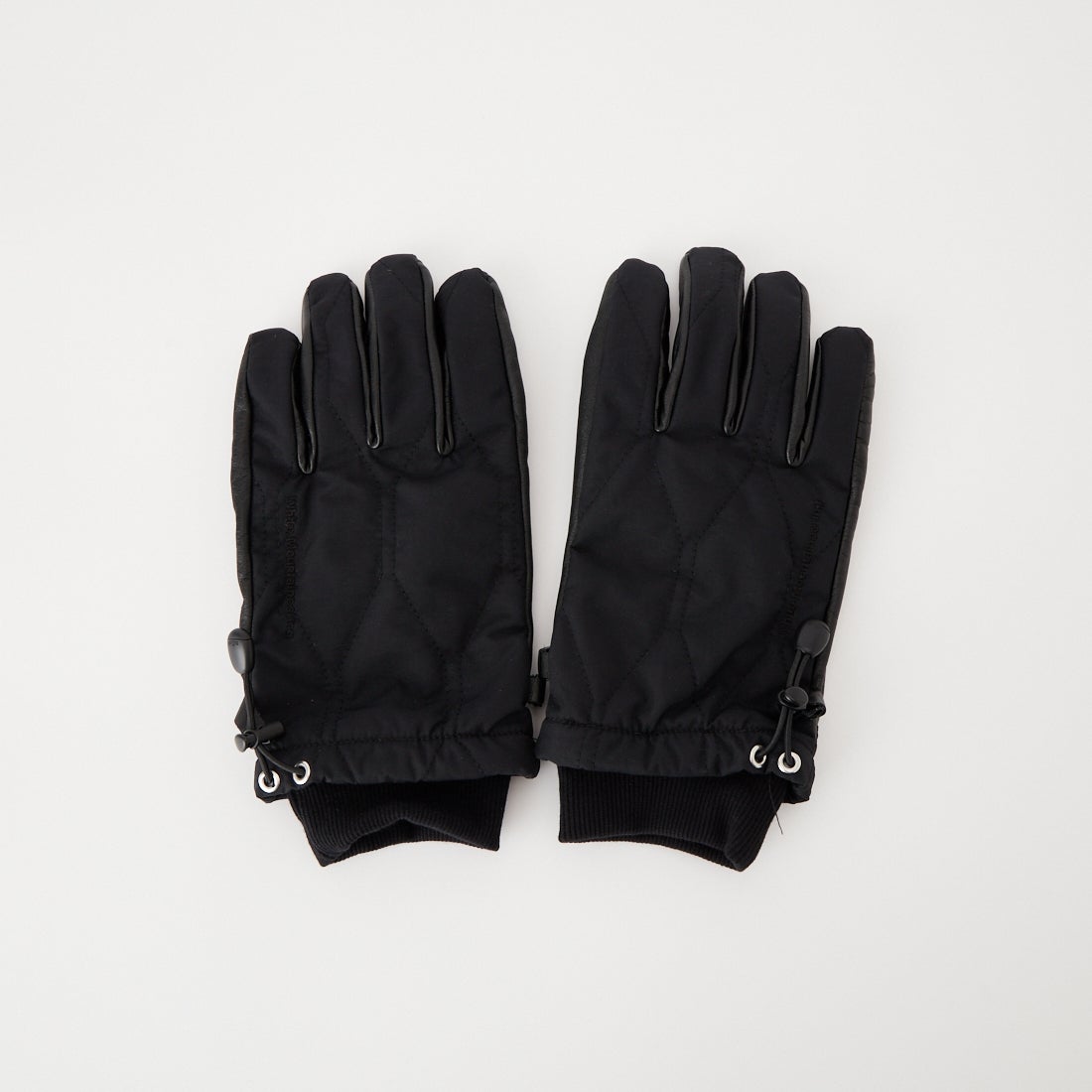 White Mountaineering [ホワイトマウンテニアリング] レザー&キルトナイロングローブ [WM2673803] BLACK