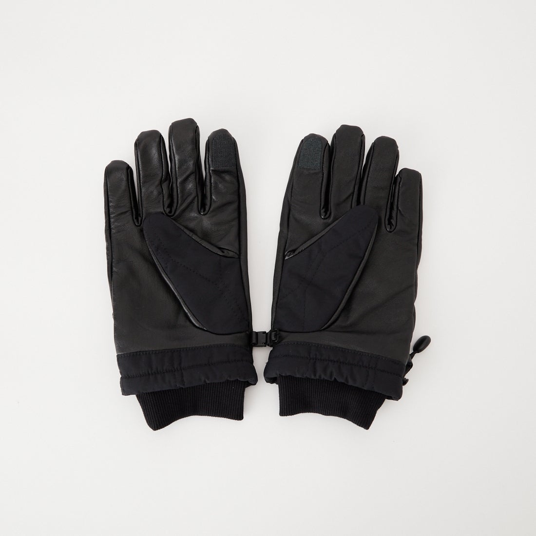 White Mountaineering [ホワイトマウンテニアリング] レザー&キルトナイロングローブ [WM2673803] BLACK