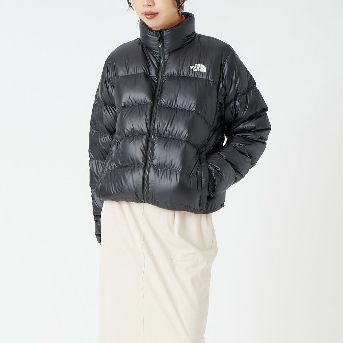 THE NORTH FACE [ザ ノースフェイス] ジップインジップアコンカグアジャケット [NDW92451] K &&モデル身長：162cm 着用サイズ：L&&