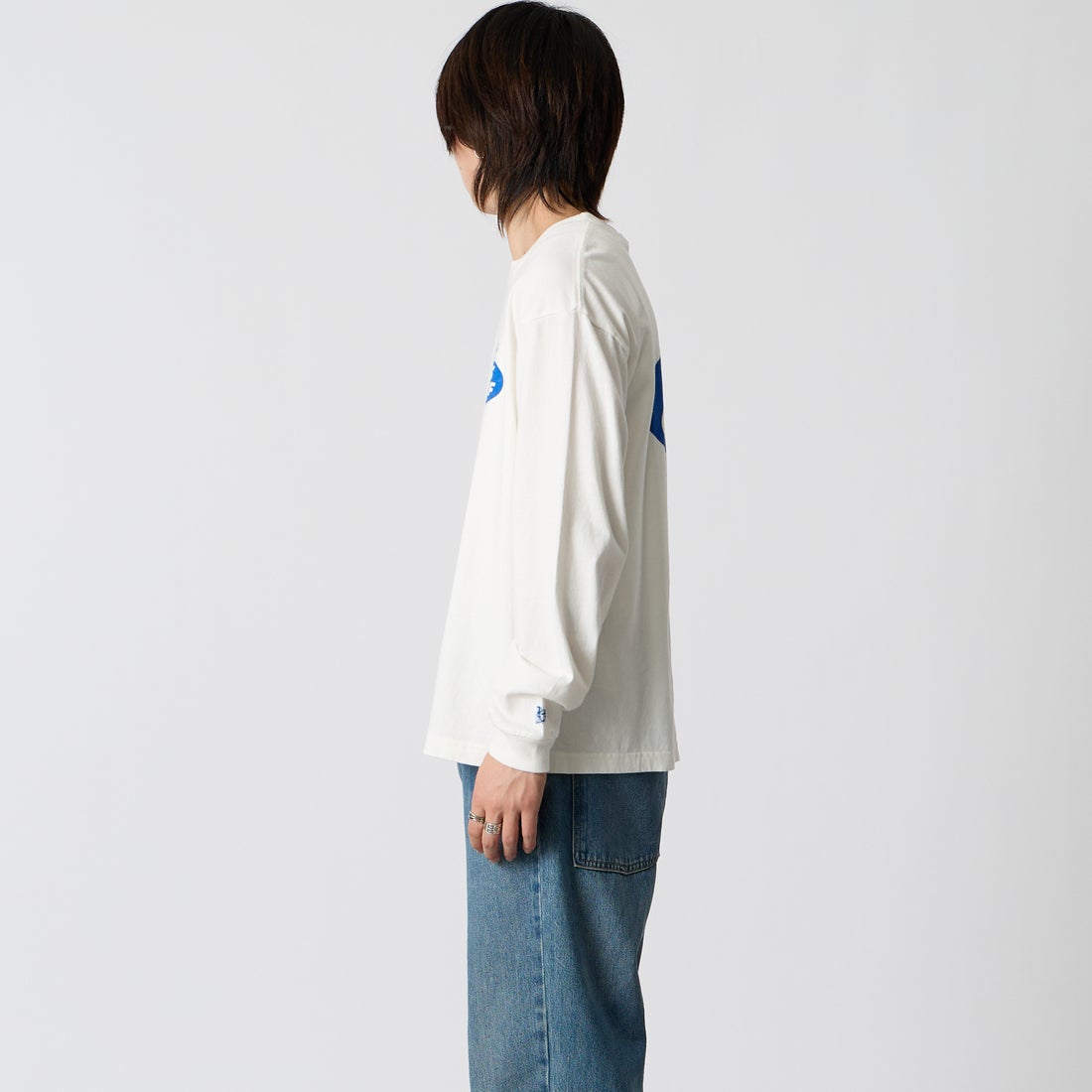The Endless Summer [エンドレスサマー] TEAM ロゴロングスリーブTシャツ [1280-26774314] 07 WHITE &&モデル身長：177cm 着用サイズ：M&&