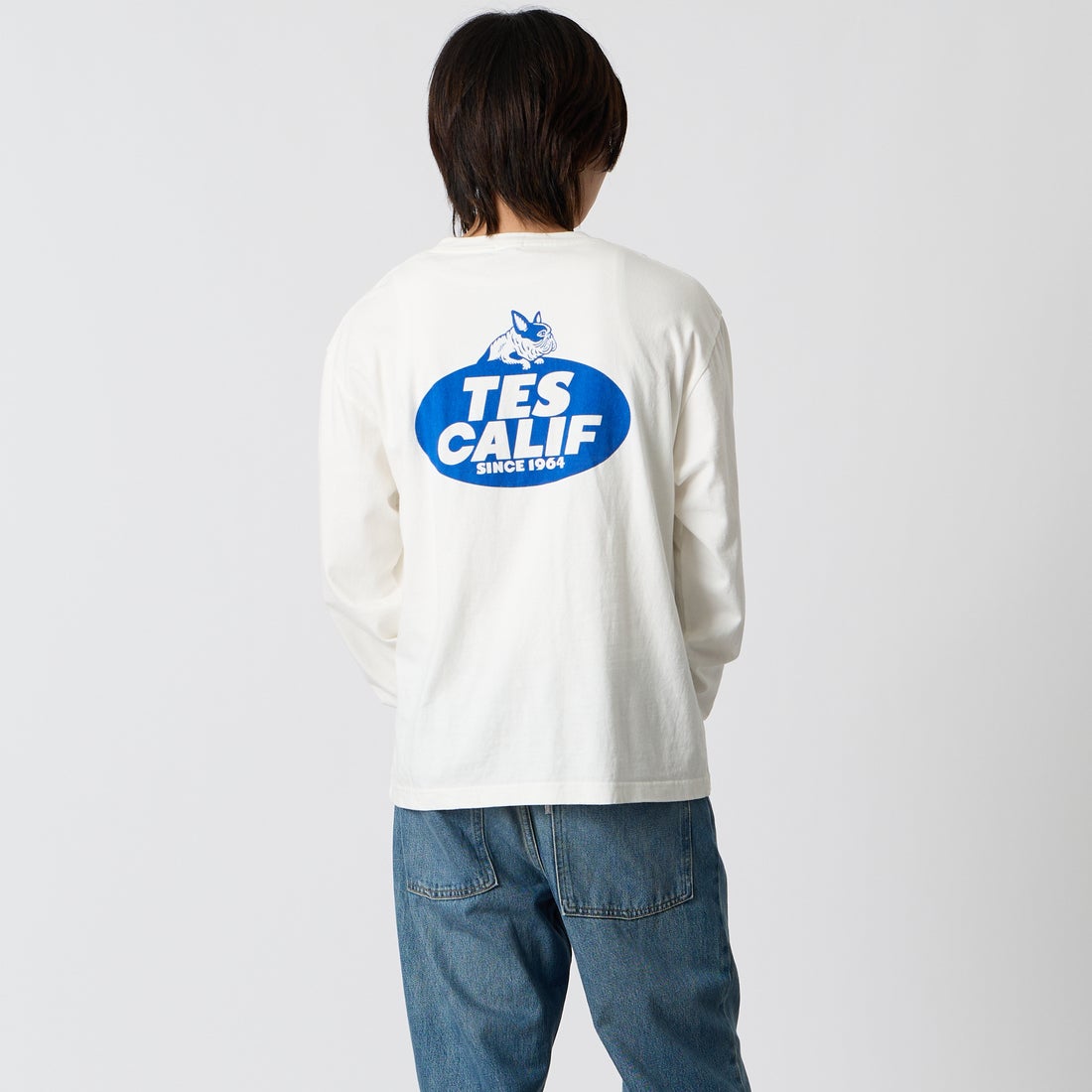 The Endless Summer [エンドレスサマー] TEAM ロゴロングスリーブTシャツ [1280-26774314] 07 WHITE &&モデル身長：177cm 着用サイズ：M&&