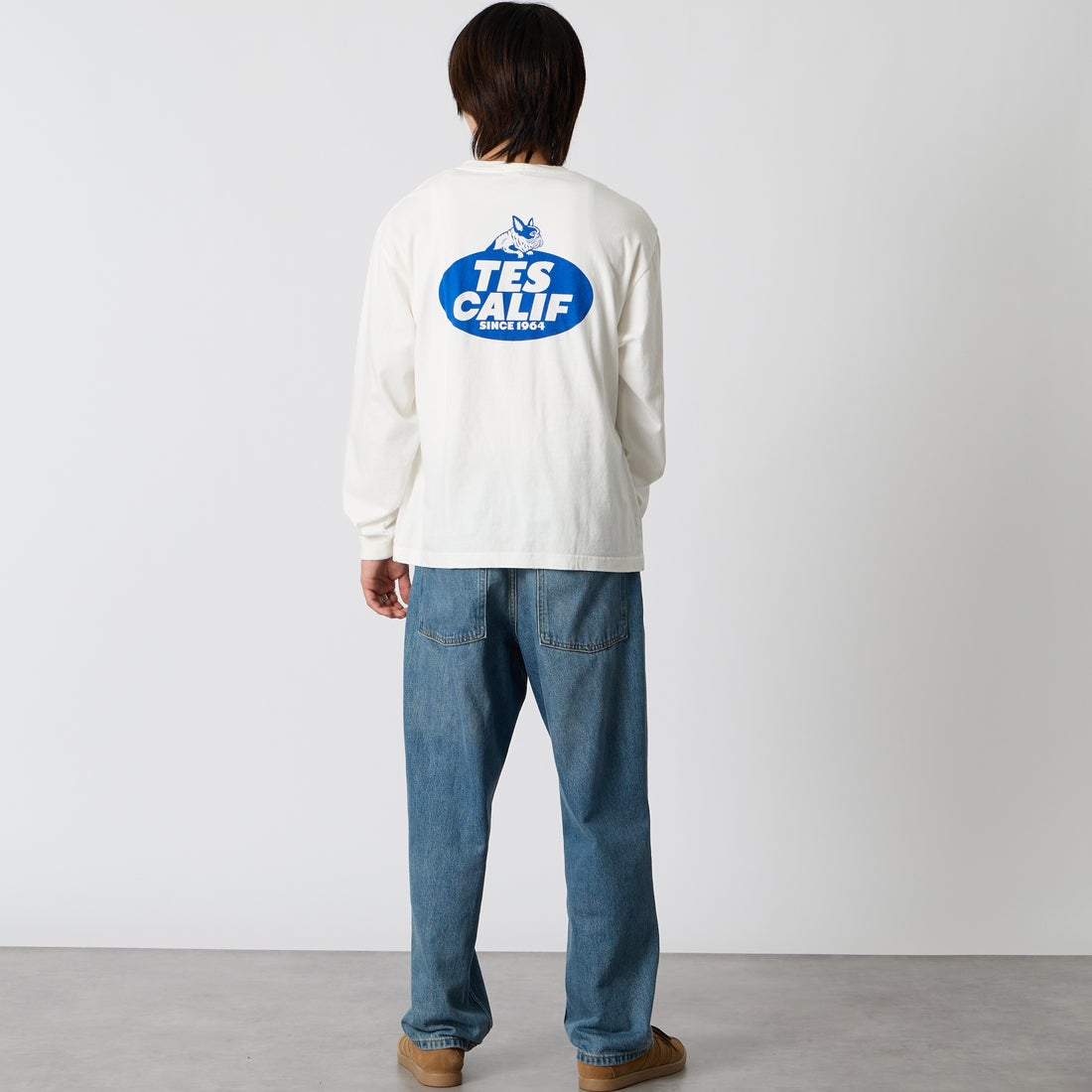 The Endless Summer [エンドレスサマー] TEAM ロゴロングスリーブTシャツ [1280-26774314] 07 WHITE &&モデル身長：177cm 着用サイズ：M&&