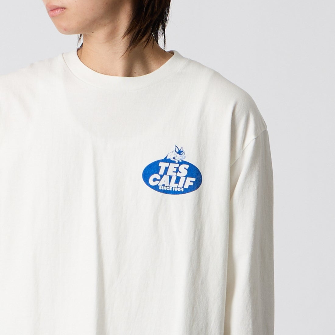 The Endless Summer [エンドレスサマー] TEAM ロゴロングスリーブTシャツ [1280-26774314] 07 WHITE &&モデル身長：177cm 着用サイズ：M&&
