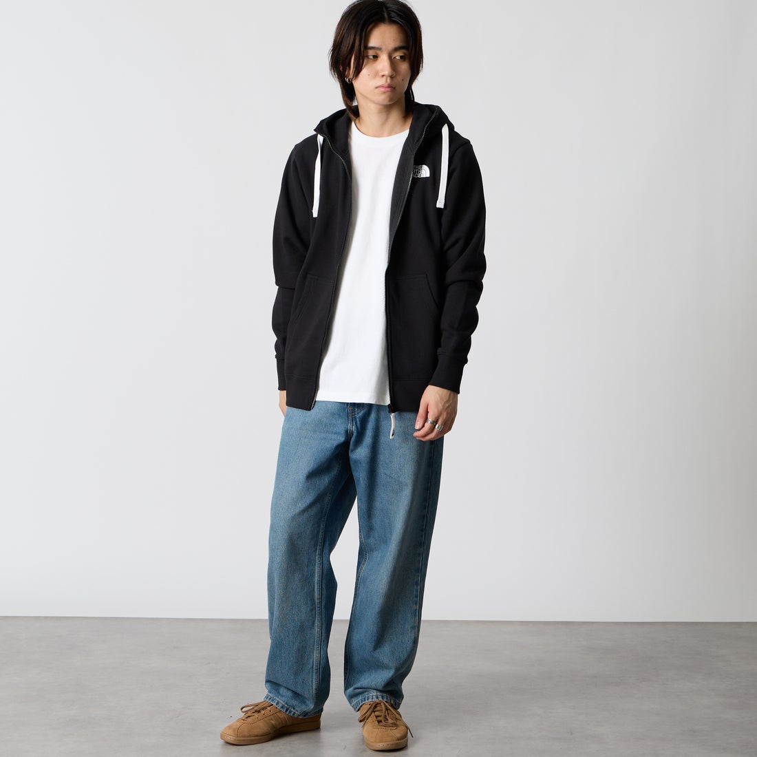 THE NORTH FACE [ザ ノースフェイス] リアビューフルジップフーディ [NT62640] K &&モデル身長：177cm 着用サイズ：M&&
