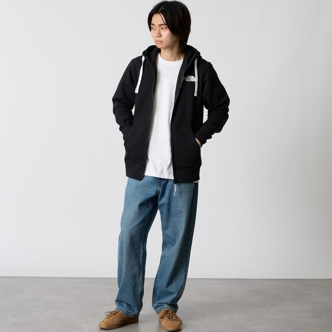 THE NORTH FACE [ザ ノースフェイス] リアビューフルジップフーディ [NT62640] K &&モデル身長：177cm 着用サイズ：M&&