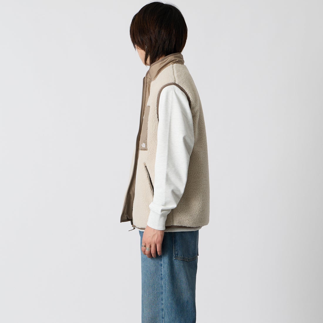THE NORTH FACE [ザ ノースフェイス] リバーシブルエクストリームパイルフリースベスト [NP72537] FM &&モデル身長：177cm 着用サイズ：M&&