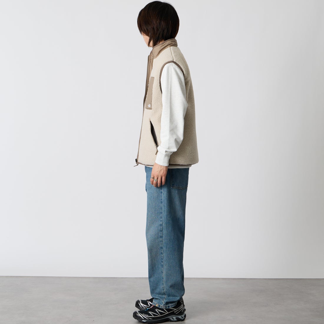 THE NORTH FACE [ザ ノースフェイス] リバーシブルエクストリームパイルフリースベスト [NP72537] FM &&モデル身長：177cm 着用サイズ：M&&