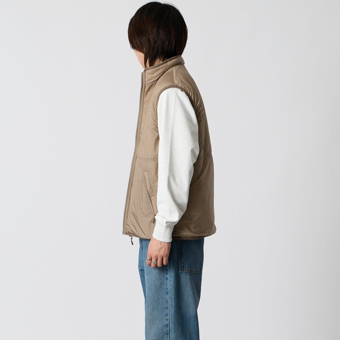 THE NORTH FACE [ザ ノースフェイス] リバーシブルエクストリームパイルフリースベスト [NP72537] FM &&モデル身長：177cm 着用サイズ：M&&