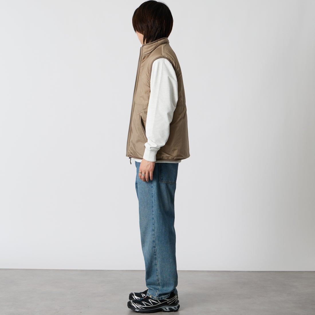THE NORTH FACE [ザ ノースフェイス] リバーシブルエクストリームパイルフリースベスト [NP72537] FM &&モデル身長：177cm 着用サイズ：M&&