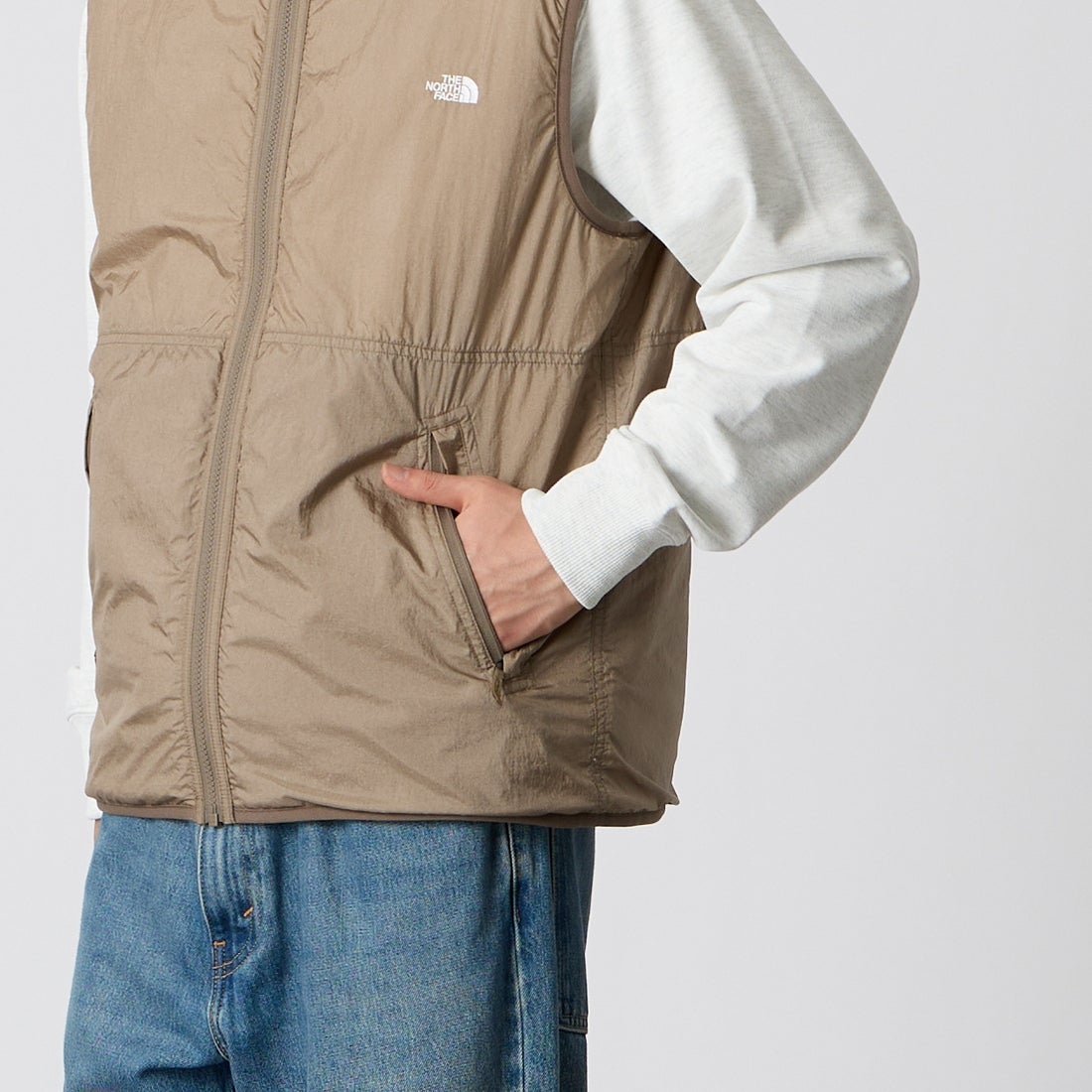 THE NORTH FACE [ザ ノースフェイス] リバーシブルエクストリームパイルフリースベスト [NP72537] FM &&モデル身長：177cm 着用サイズ：M&&