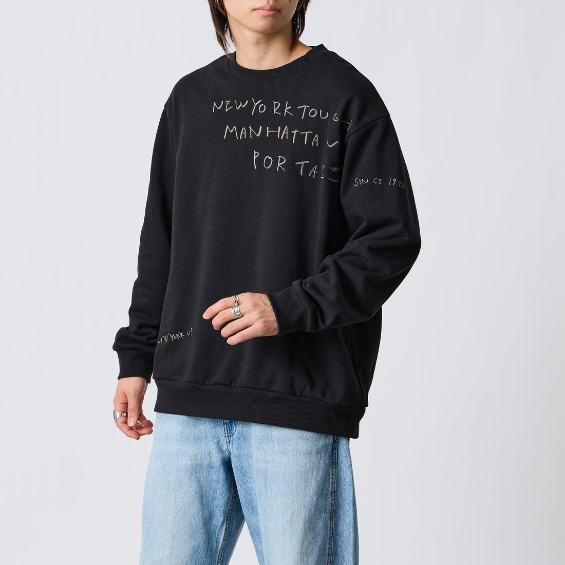 BLACK&&モデル身長：177cm 着用サイズ：L&&