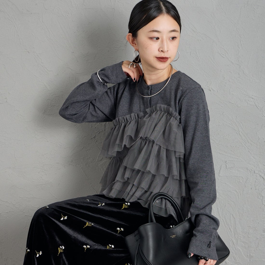 08 CHARCOA&&モデル身長：150cm 着用サイズ：&&