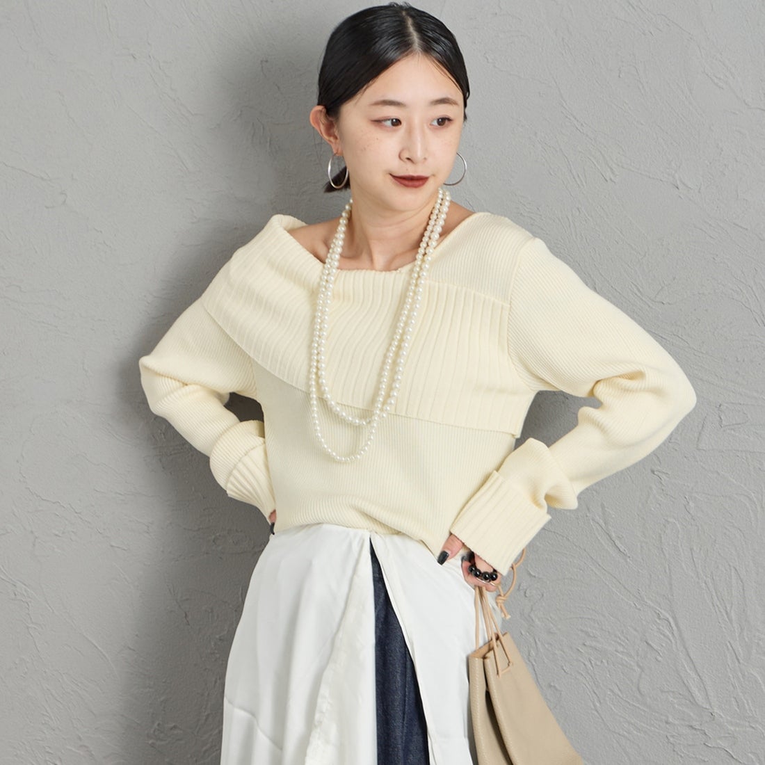 21 IVORY&&モデル身長：150cm 着用サイズ：F&&