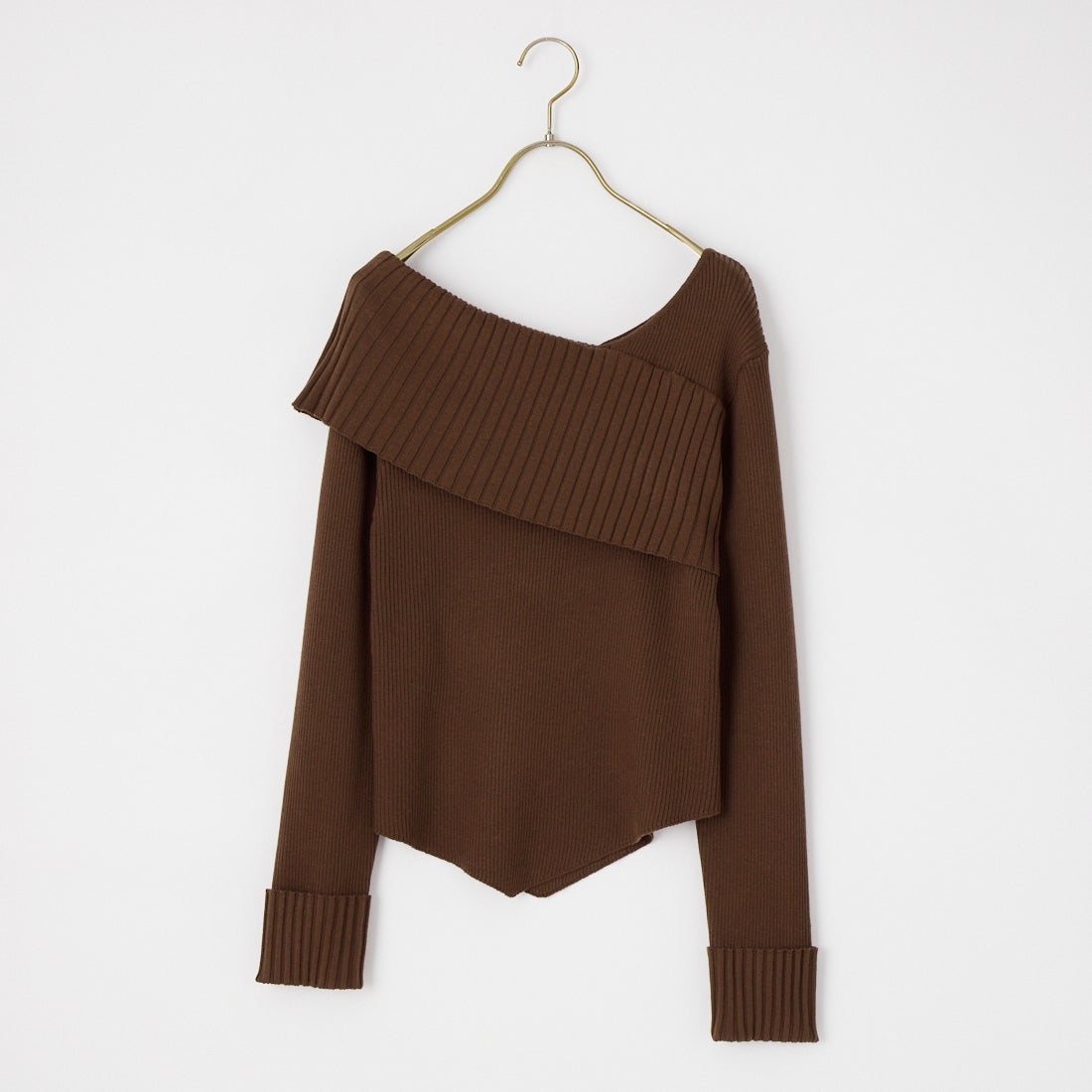 nenom [ネノム] 2WAY アシンメトリーリブニットプルオーバー [NE26331008] 28 BROWN