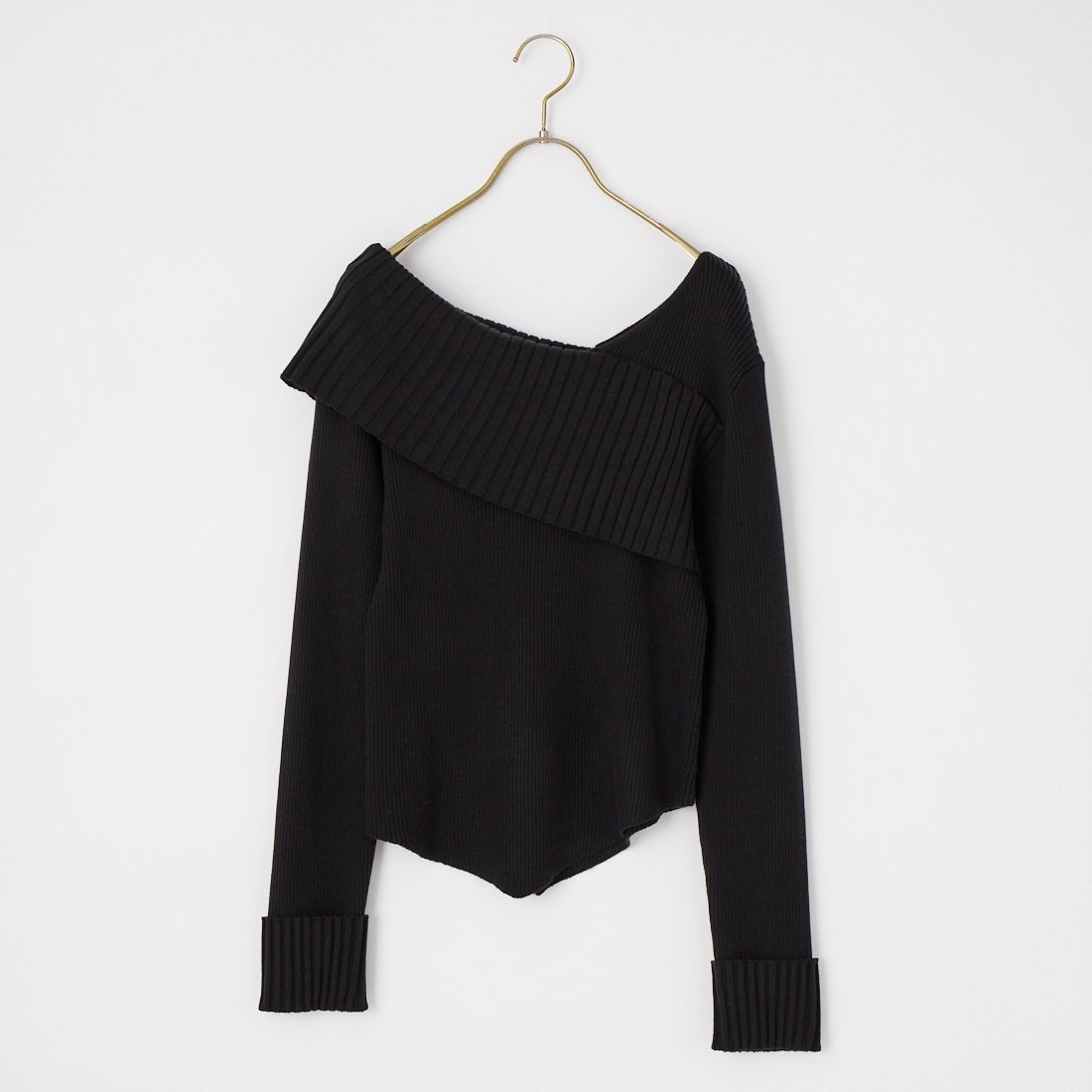nenom [ネノム] 2WAY アシンメトリーリブニットプルオーバー [NE26331008] 09 BLACK