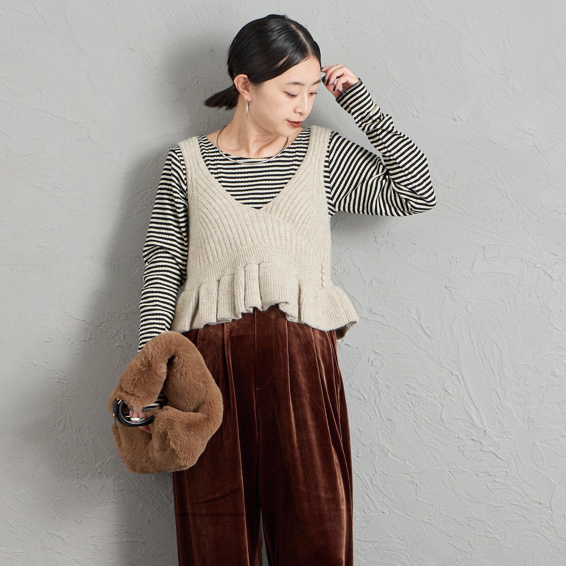 nenom [ネノム] 2WAY ペプラムカシュクールビスチェ [NE26331006] 22 BEIGE