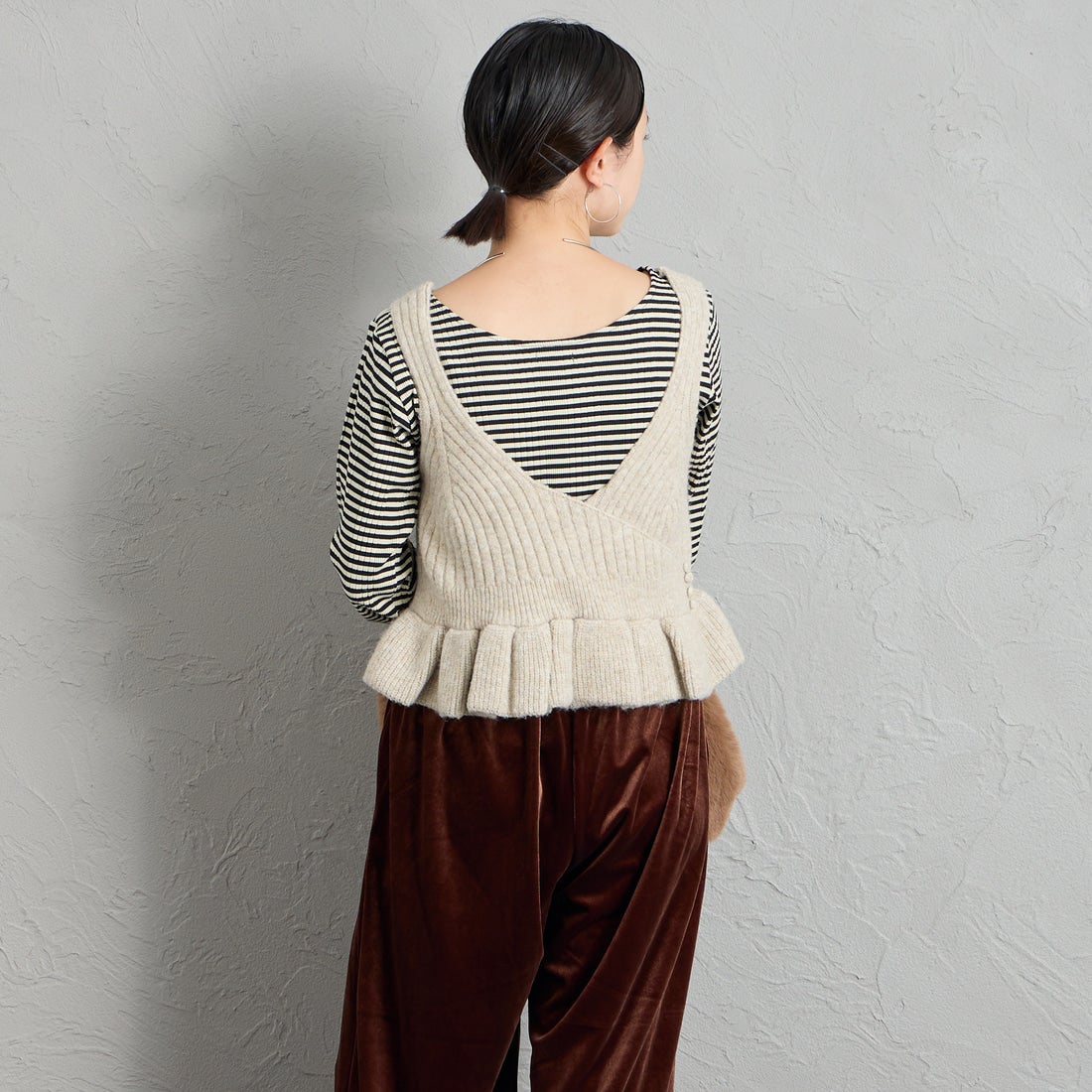 予約商品】nenom [ネノム] 2WAY ペプラムカシュクールビスチェ
